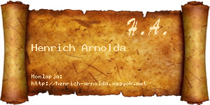 Henrich Arnolda névjegykártya